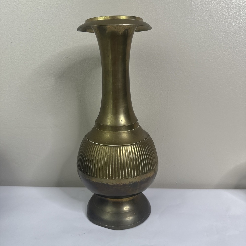 Vintage Brass Vase Made In India 8 Inches Tall Brass Decor Brass Vintage Antique